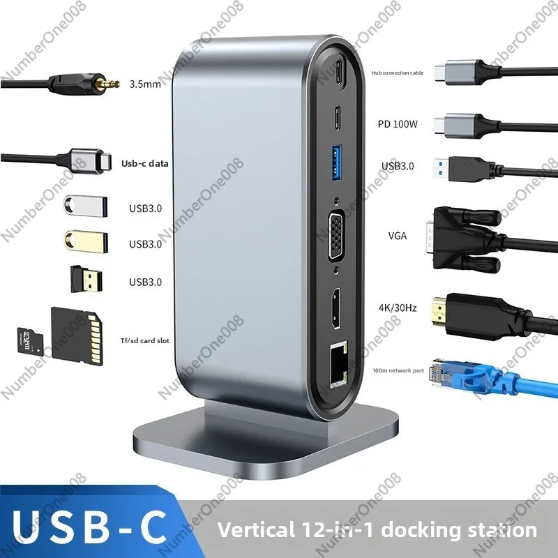 Type C Multiport Adapter - Estação de Docking USB Vertical de