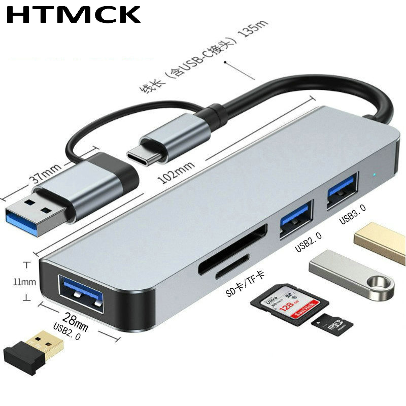 Type C Multiport Adapter - Hub USB-C 8 em 2 com