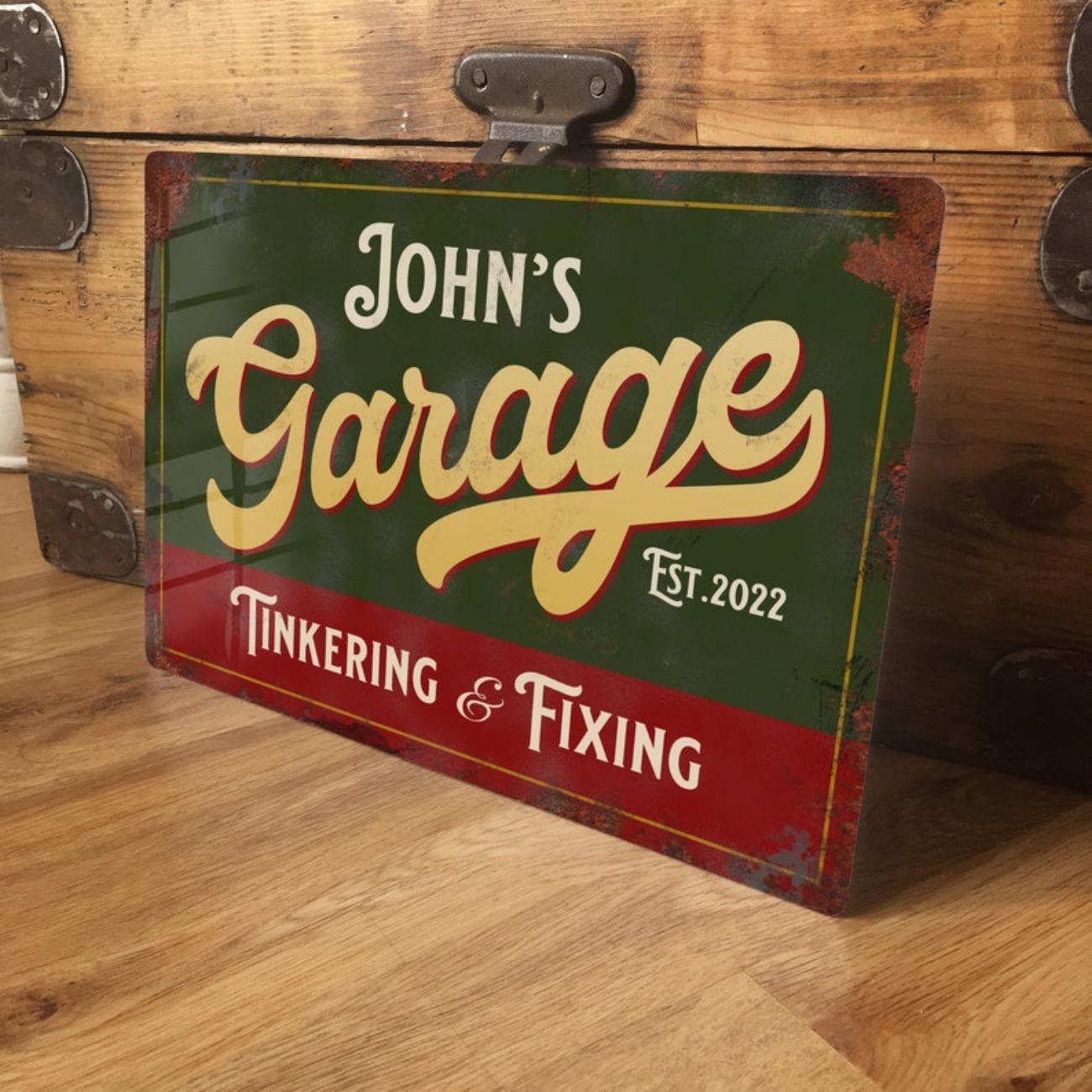 Tech Accessories - Sinal de metal de garagem personalizado