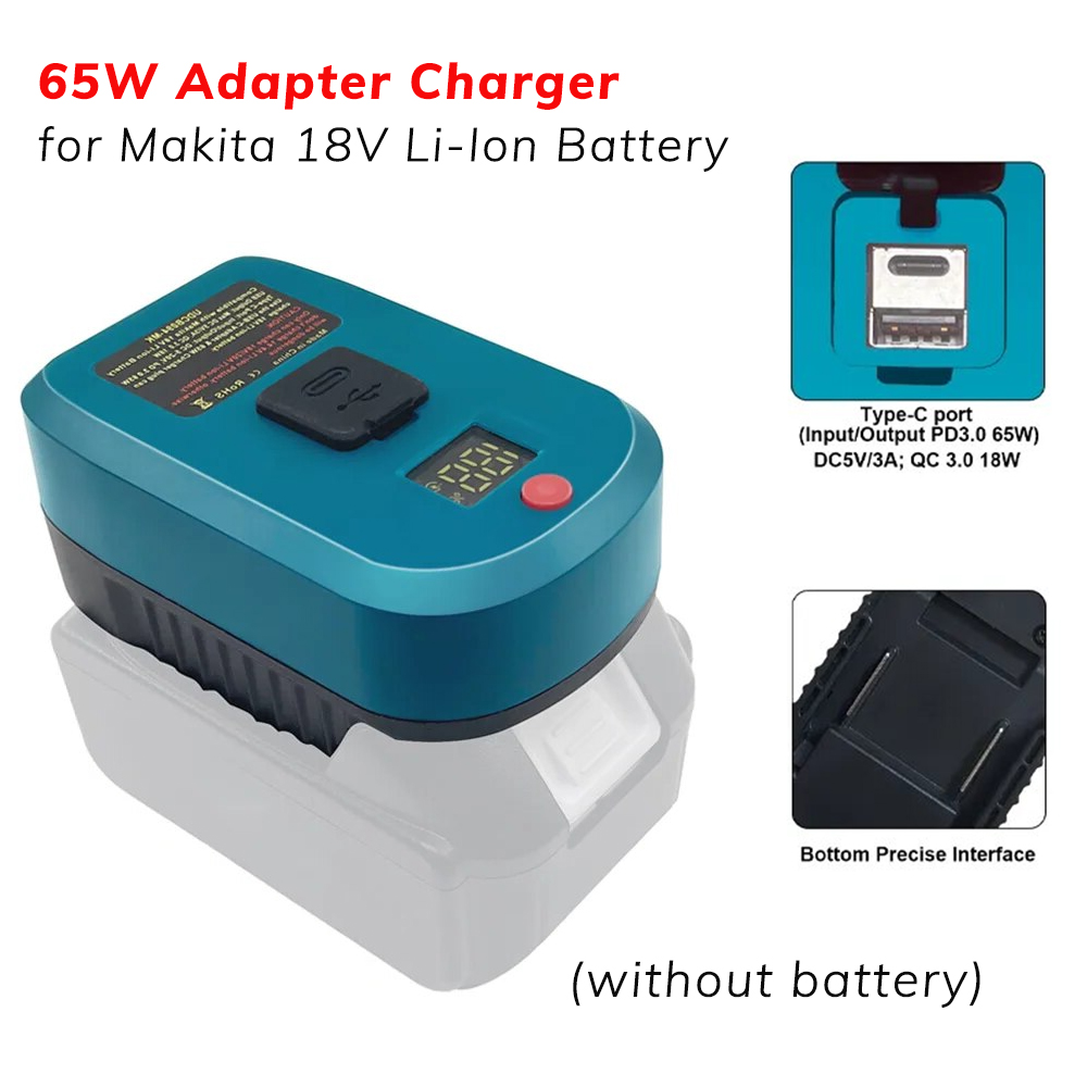 Type C Multiport Adapter - Carregador adaptador atualizado de 65W para
