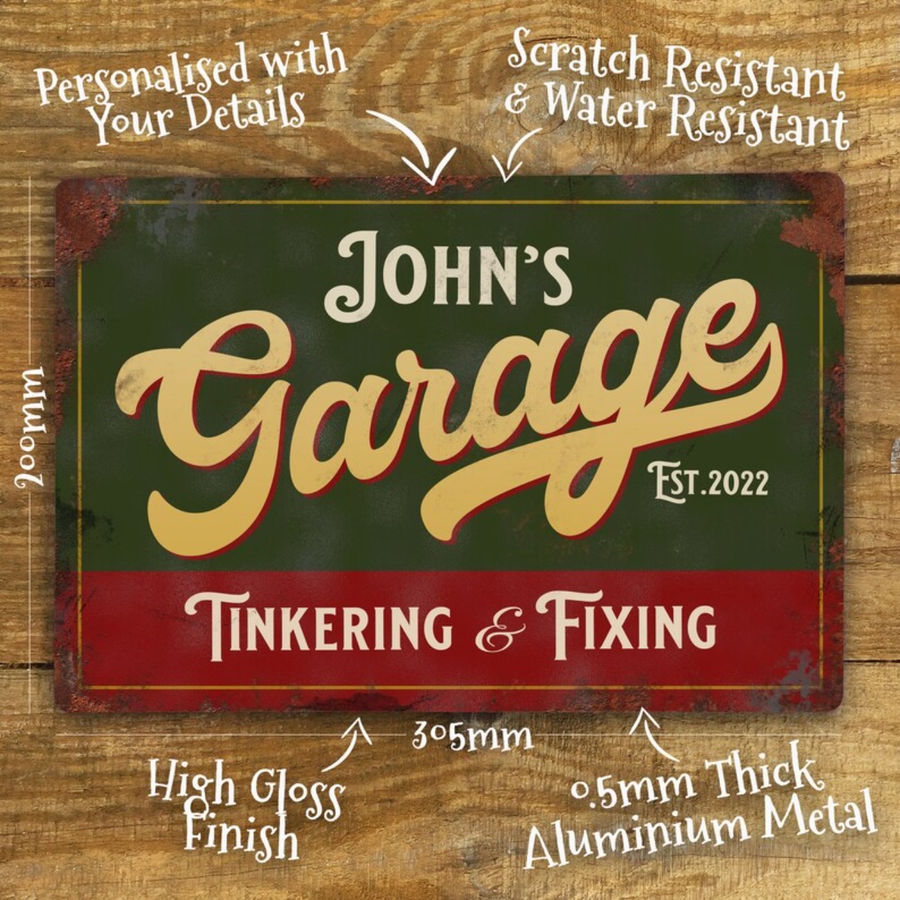 Sinal de metal de garagem pers - Tech Accessories avaliação e preço